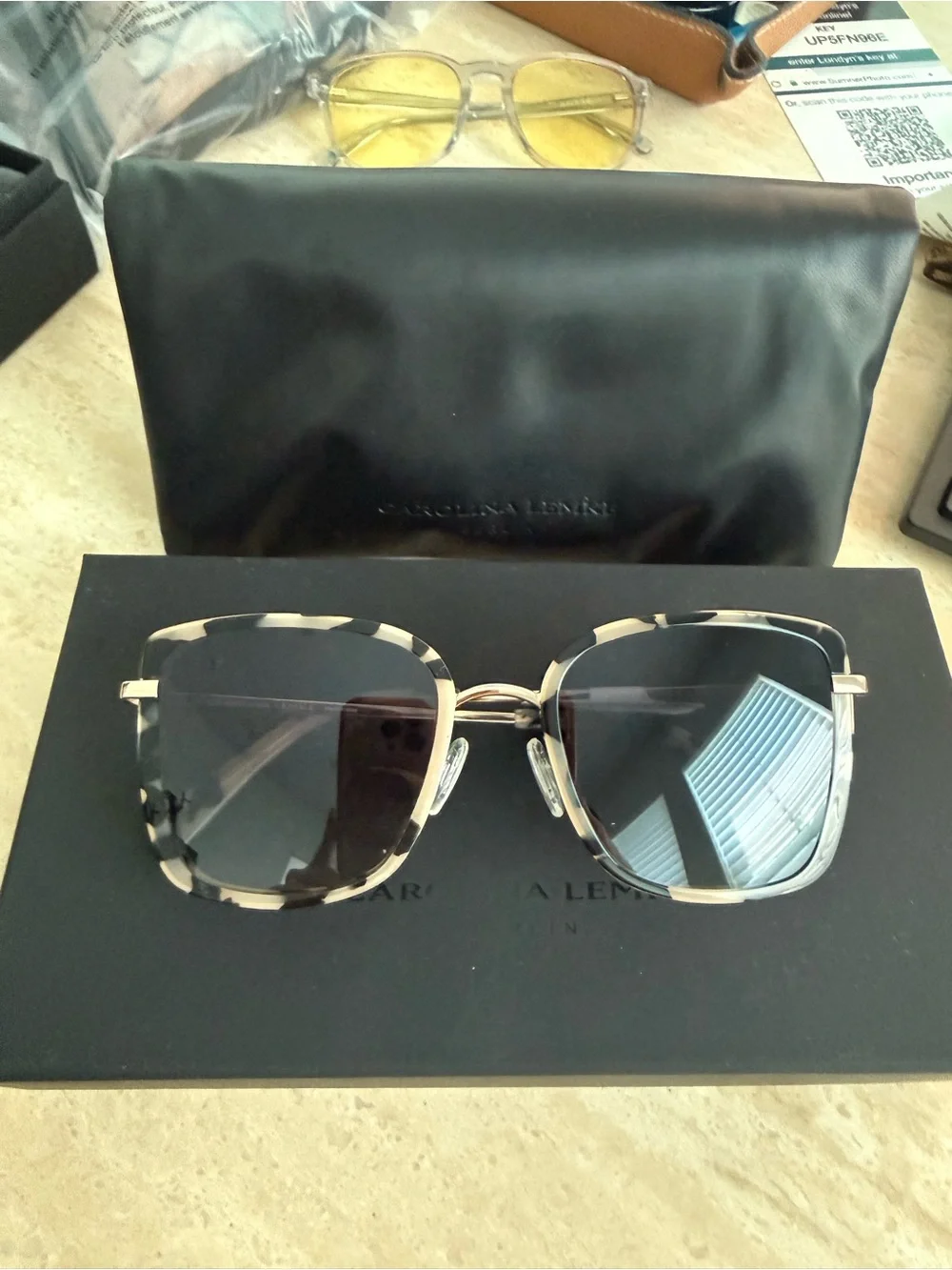 Carolina Herrera Black and Tortoiseshell Gradient Women's Sunglasses